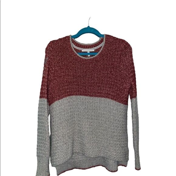 Victoria’s Secret Color Block Red and Gray Thick Sweater - Picture 1 of 5